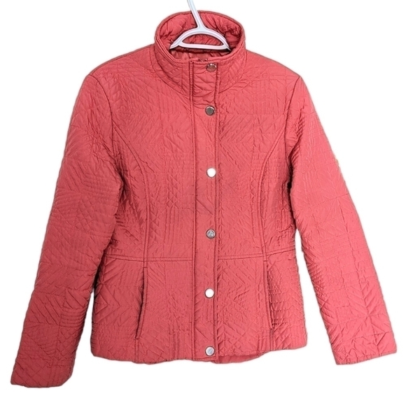 VINTAGE Weatherproof quilted salmon red jacket with stand collar Medium - Picture 1 of 10